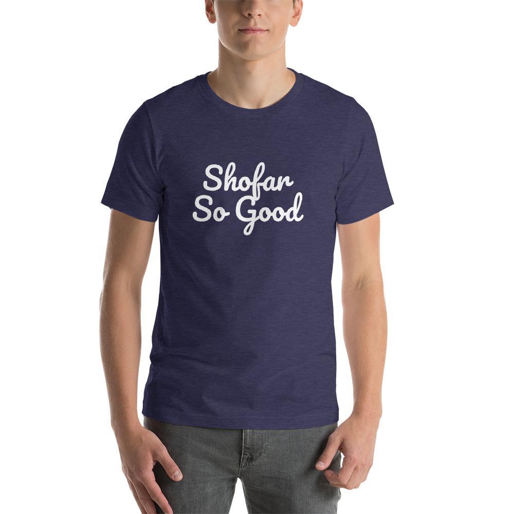 ModernTribe - Navy Blue Shofar So Good Short - Sleeve Unisex T-Shirt - Size XS - ModernTribe