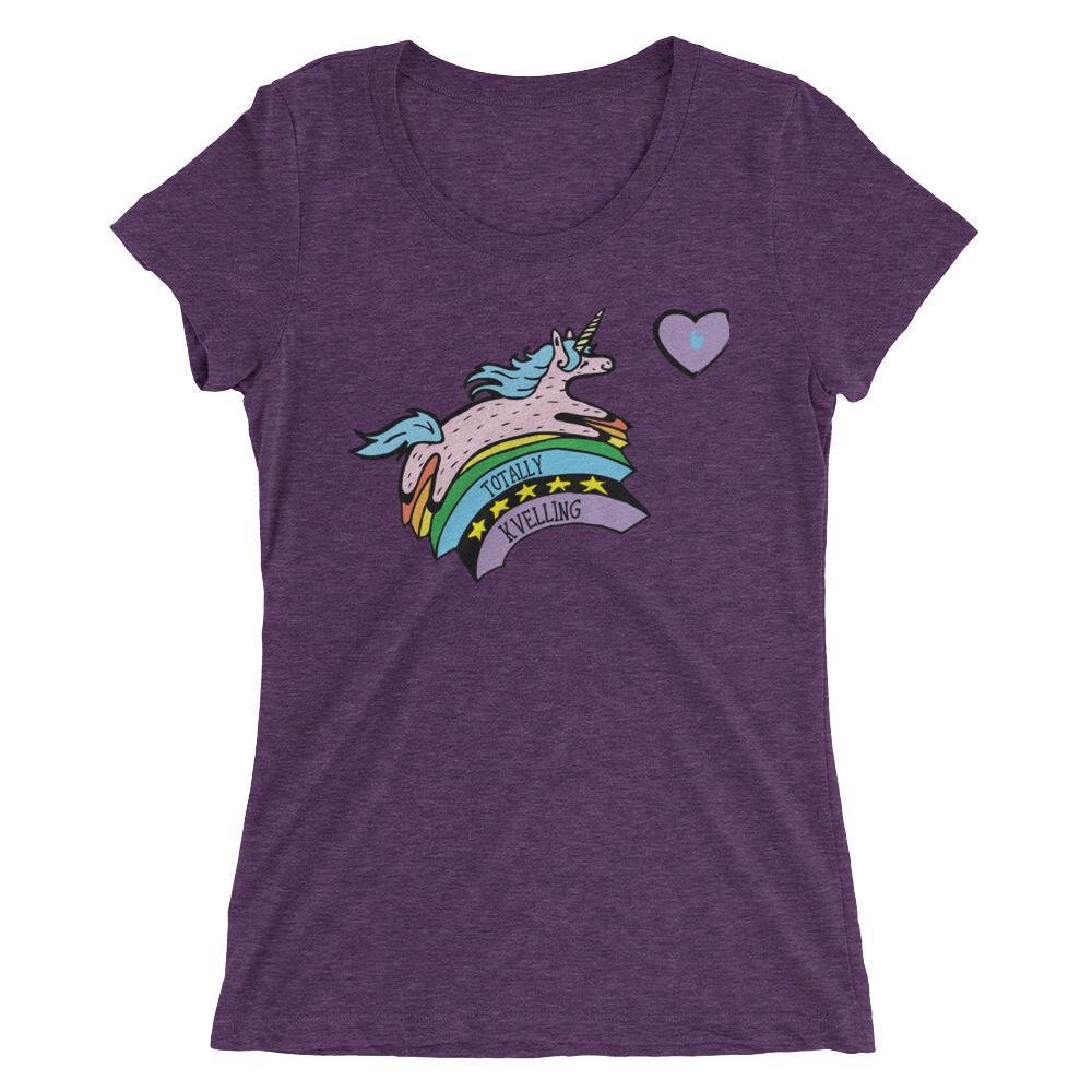 What Jew Wanna Eat - Jewnicorn Totally Kvelling Ladies' T-Shirt - Choice of Color - ModernTribe