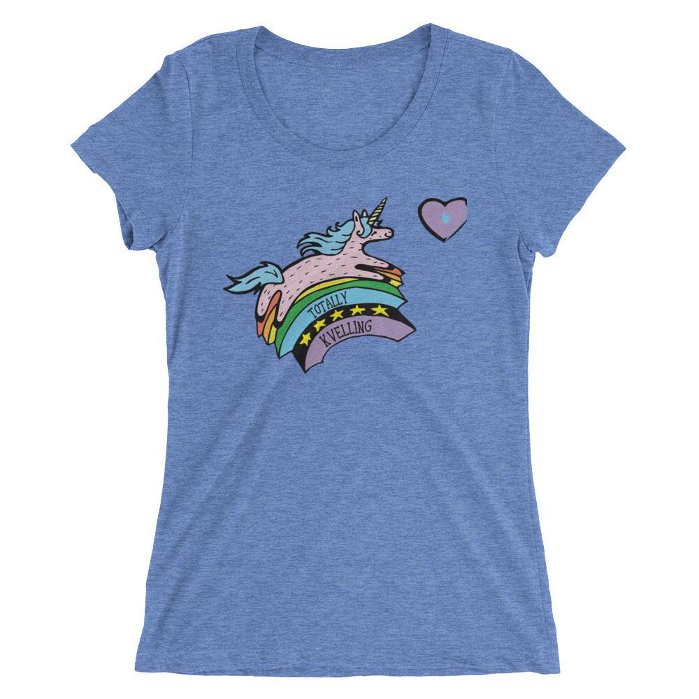 What Jew Wanna Eat - Jewnicorn Totally Kvelling Ladies' T-Shirt - Choice of Color - ModernTribe