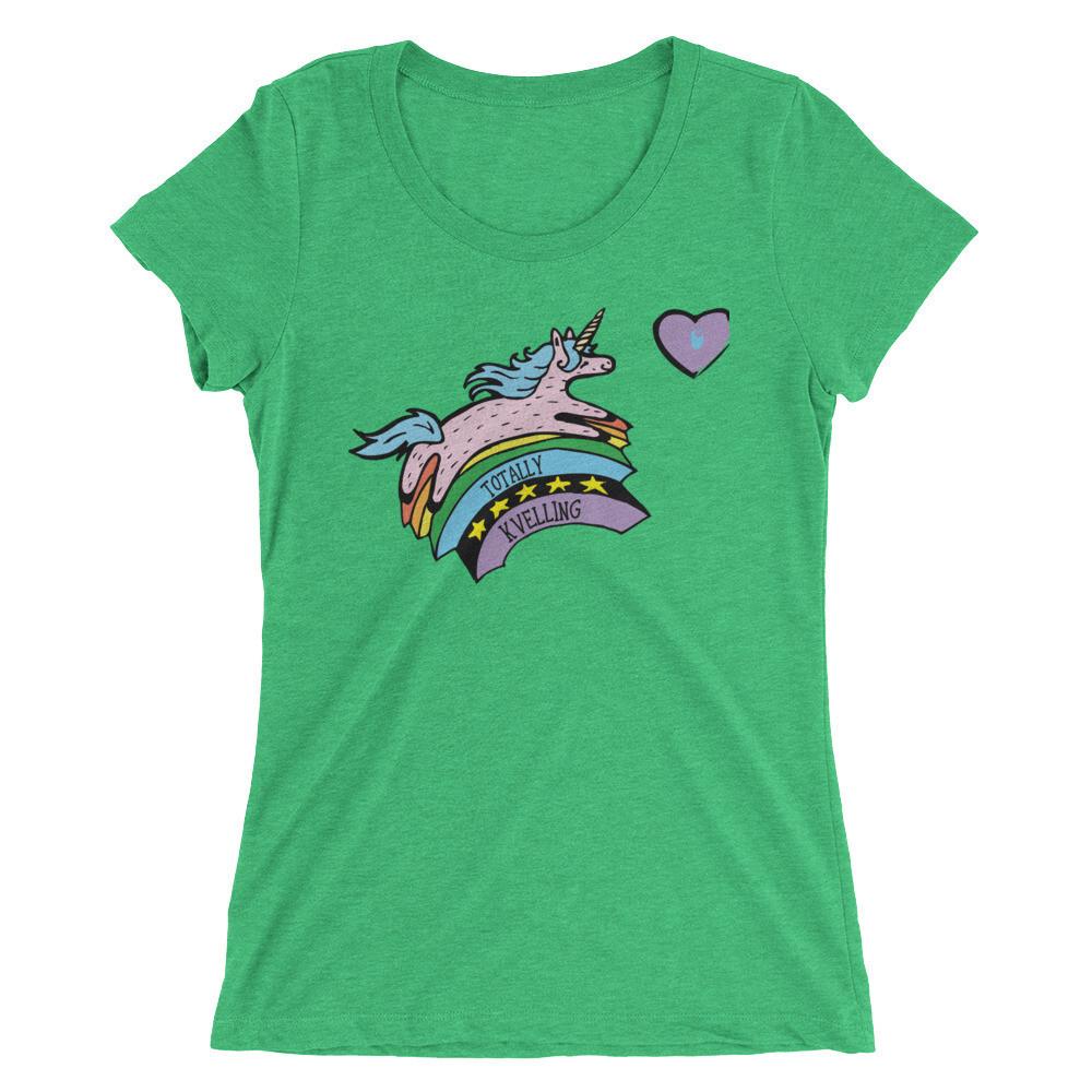 What Jew Wanna Eat T-Shirt Green / S Jewnicorn Totally Kvelling Ladies' T-Shirt - Choice of Color