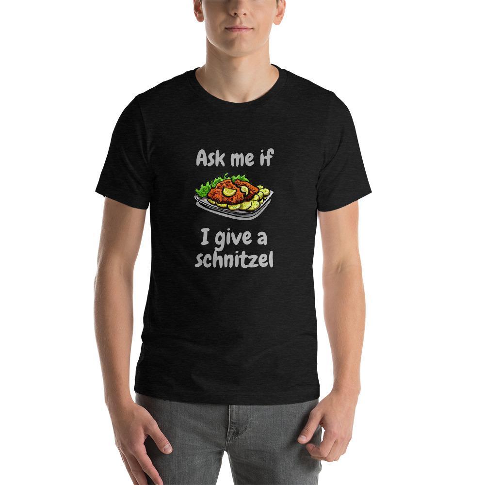 ModernTribe T-Shirts Ask Me If I Give A Schnitzel T-Shirt - Heather Black XS