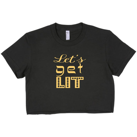 Let's Get Lit Crop Top for Merry Jew Year's Eve-ukkah