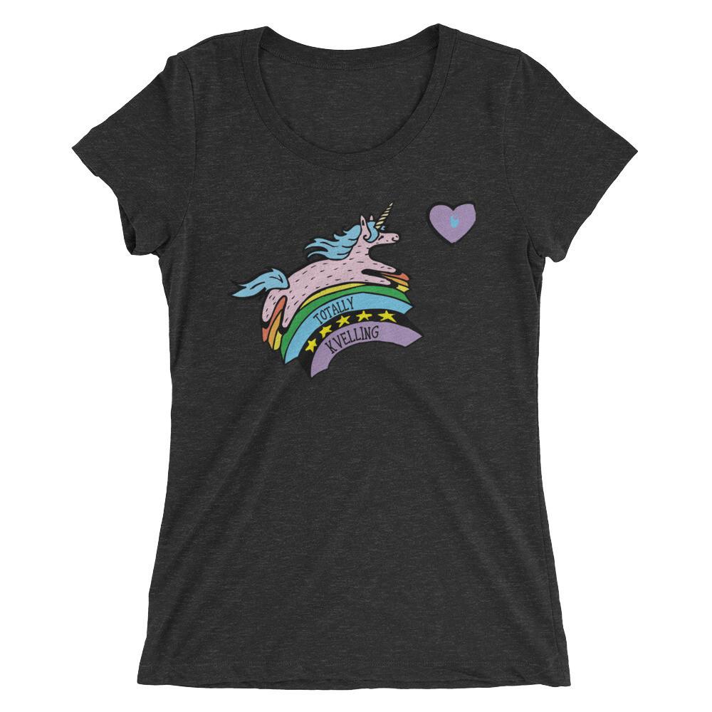 What Jew Wanna Eat - Jewnicorn Totally Kvelling Ladies' T-Shirt - Choice of Color - ModernTribe