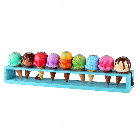 Ice Cream Hand-Painted Menorah