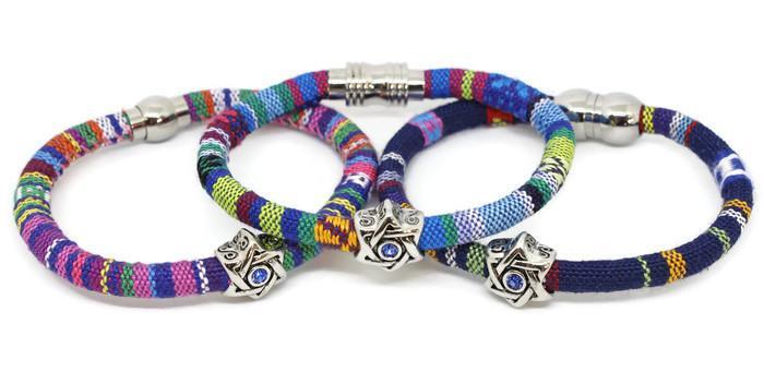 My Tribe by Sea Ranch Jewelry - Swarovski Star of David Woven Cotton Bracelet - Choice of Color - ModernTribe
