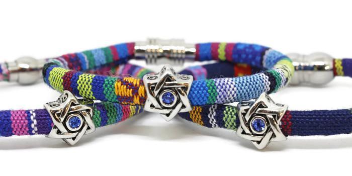 My Tribe by Sea Ranch Jewelry Bracelets Swarovski Star of David Woven Cotton Bracelet - Choice of Color