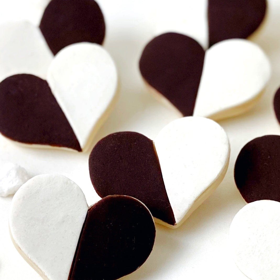 Marzipops - Marzipan Black and White Heart Cookies - ModernTribe