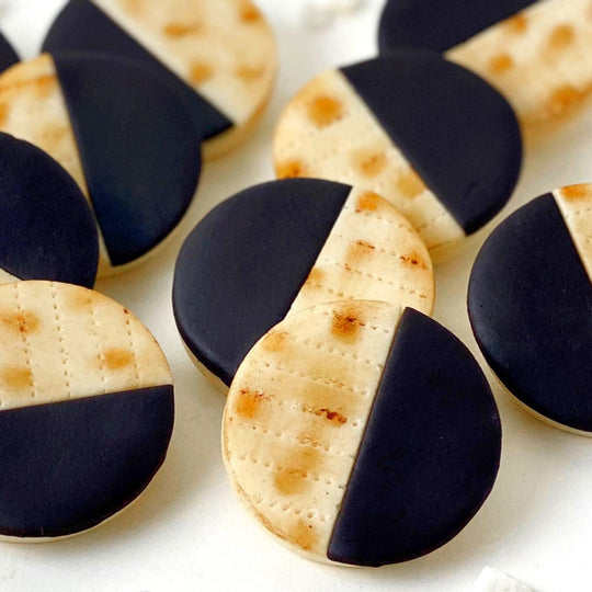Marzipan Matzah Black & White Cookies