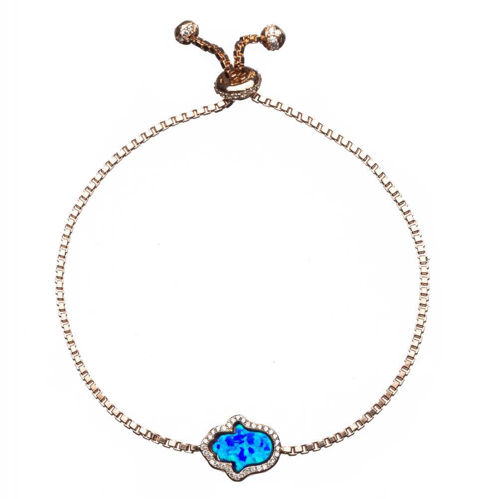 Alef Bet - Rose Gold Opal Hamsa Bracelet - ModernTribe