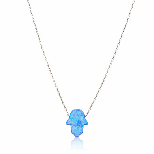 Blue Opal Hamsa Necklace