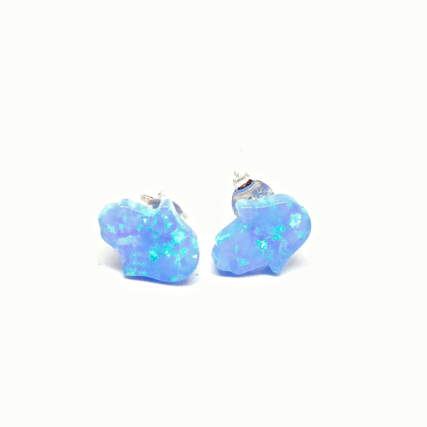 Alef Bet Earrings Blue Opal Opal Hamsa Earrings