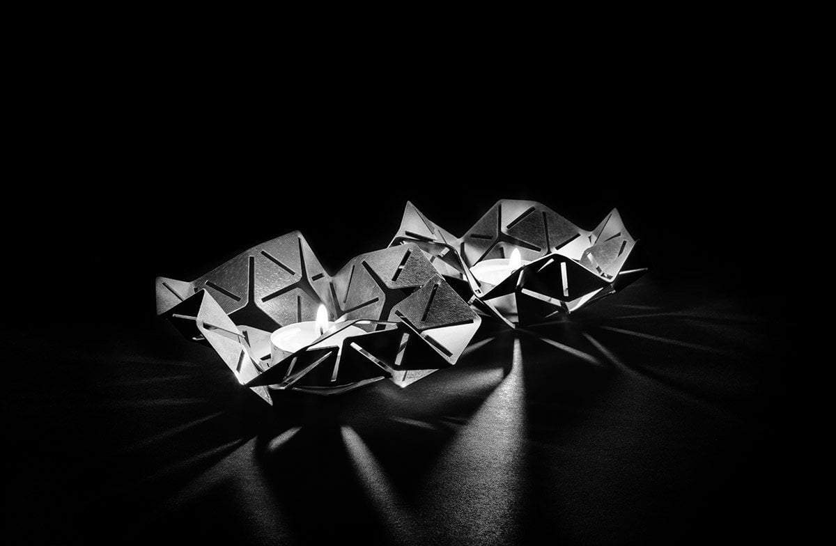 Studio Wallaby - Kano Shabbat Candlesticks Set by Studio Wallaby - Steel - ModernTribe