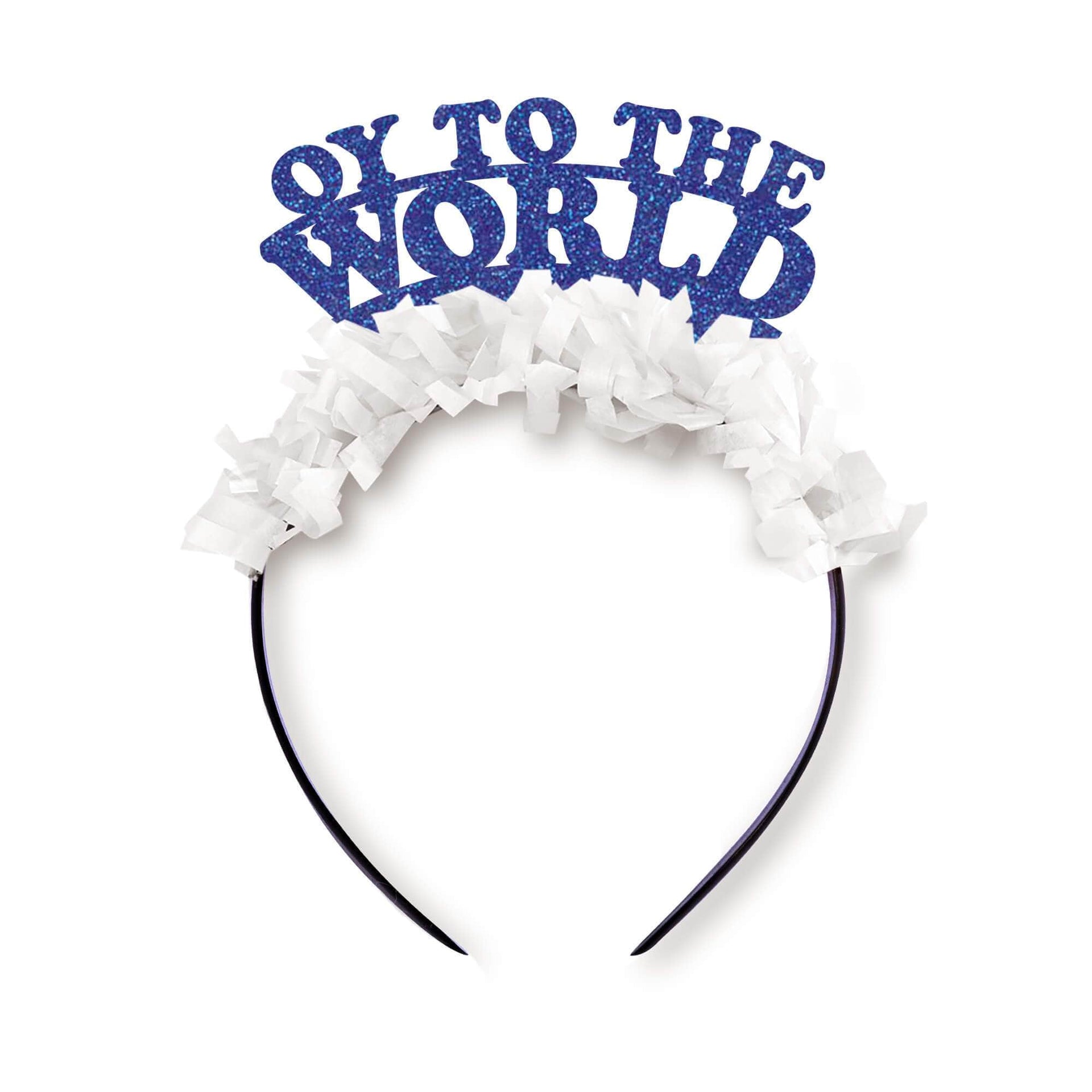 Festive Gal Headbands Blue Oy to the World Headband