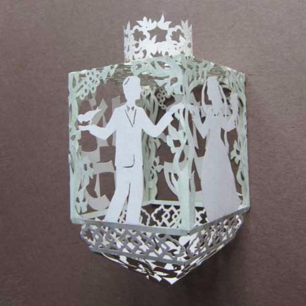 Melanie Dankowicz - Hand Painted White Wedding Paper Dreidel by Melanie Dankowicz - ModernTribe