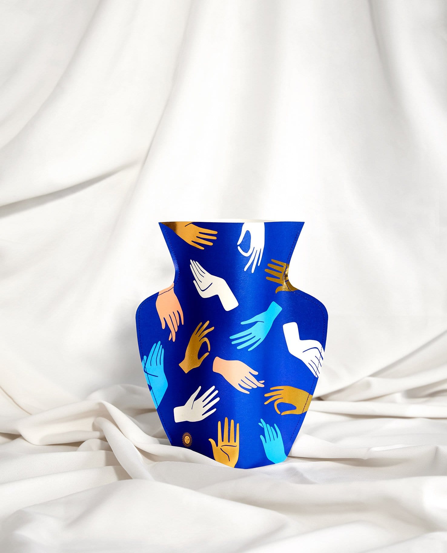 Octaevo Vase Blue Paper Hamsa Vase by Octaevo - Regular or Mini