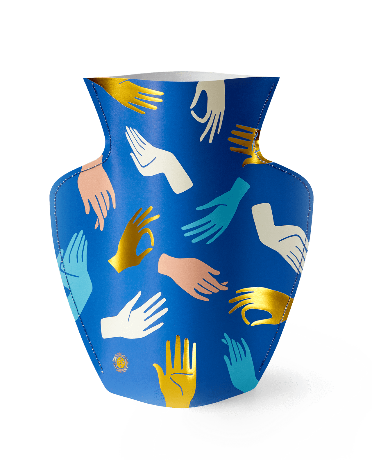 Octaevo - Blue Paper Hamsa Vase by Octaevo - Large or Mini - ModernTribe