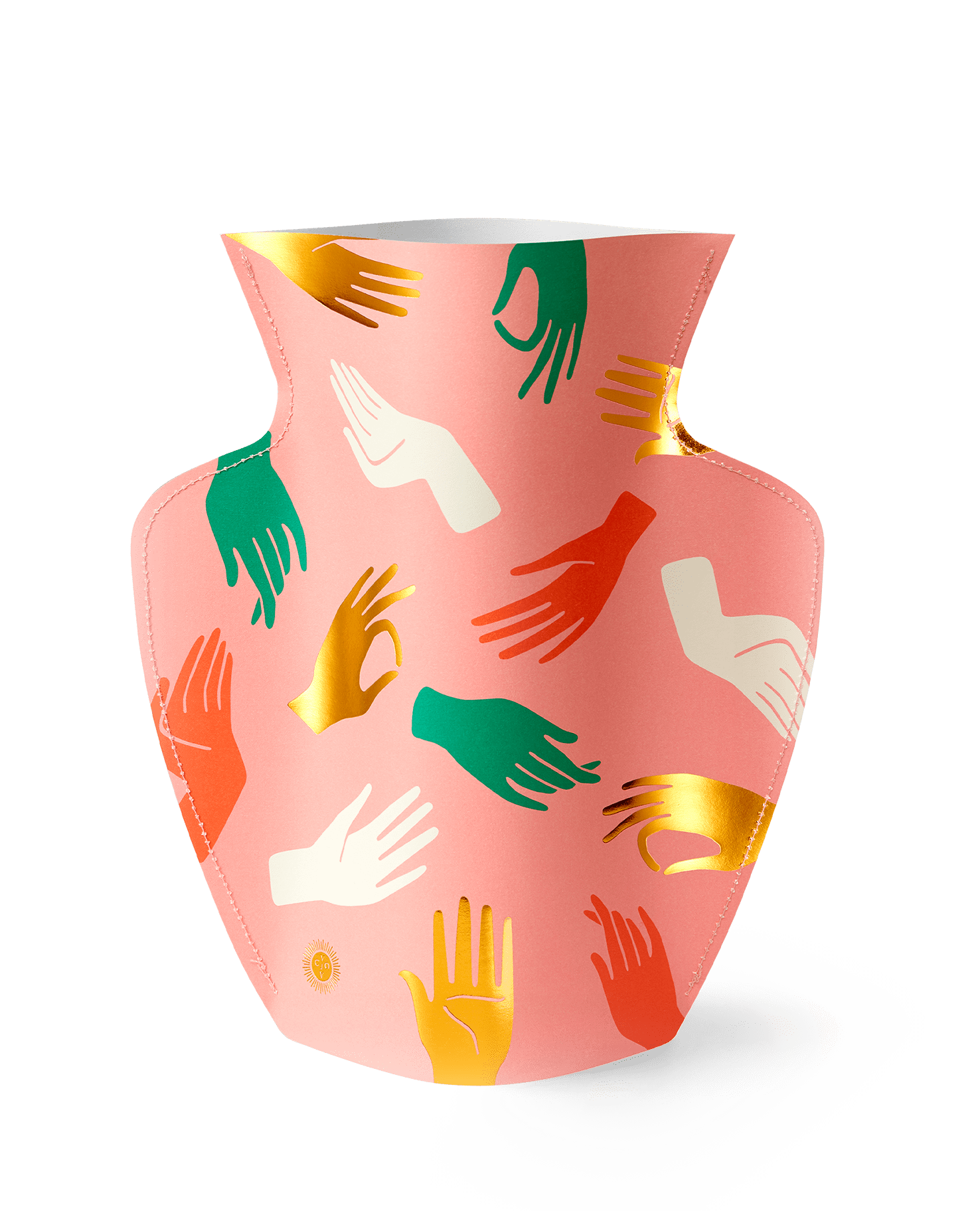 Octaevo Vase Pink Paper Hamsa Vase by Octaevo - Large or Mini