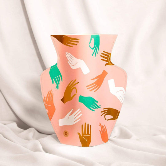 Pink Paper Hamsa Vase by Octaevo - Large or Mini