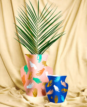 Octaevo Vase Pink Paper Hamsa Vase by Octaevo - Large or Mini