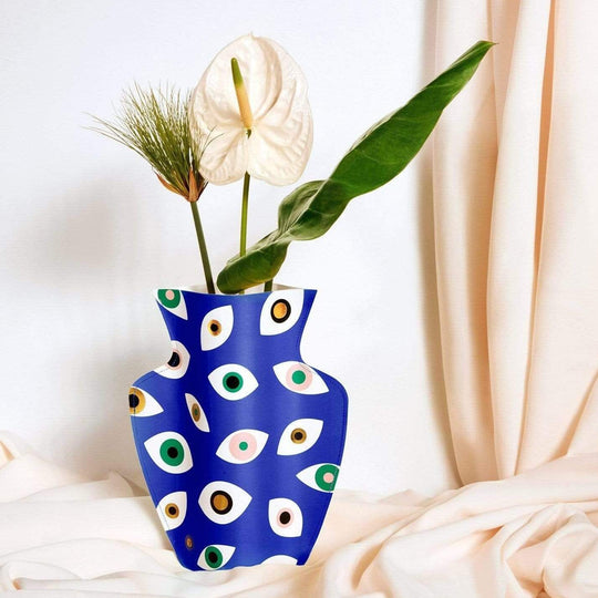 Blue Paper Evil Eye Vase by Octaevo - Large or Mini