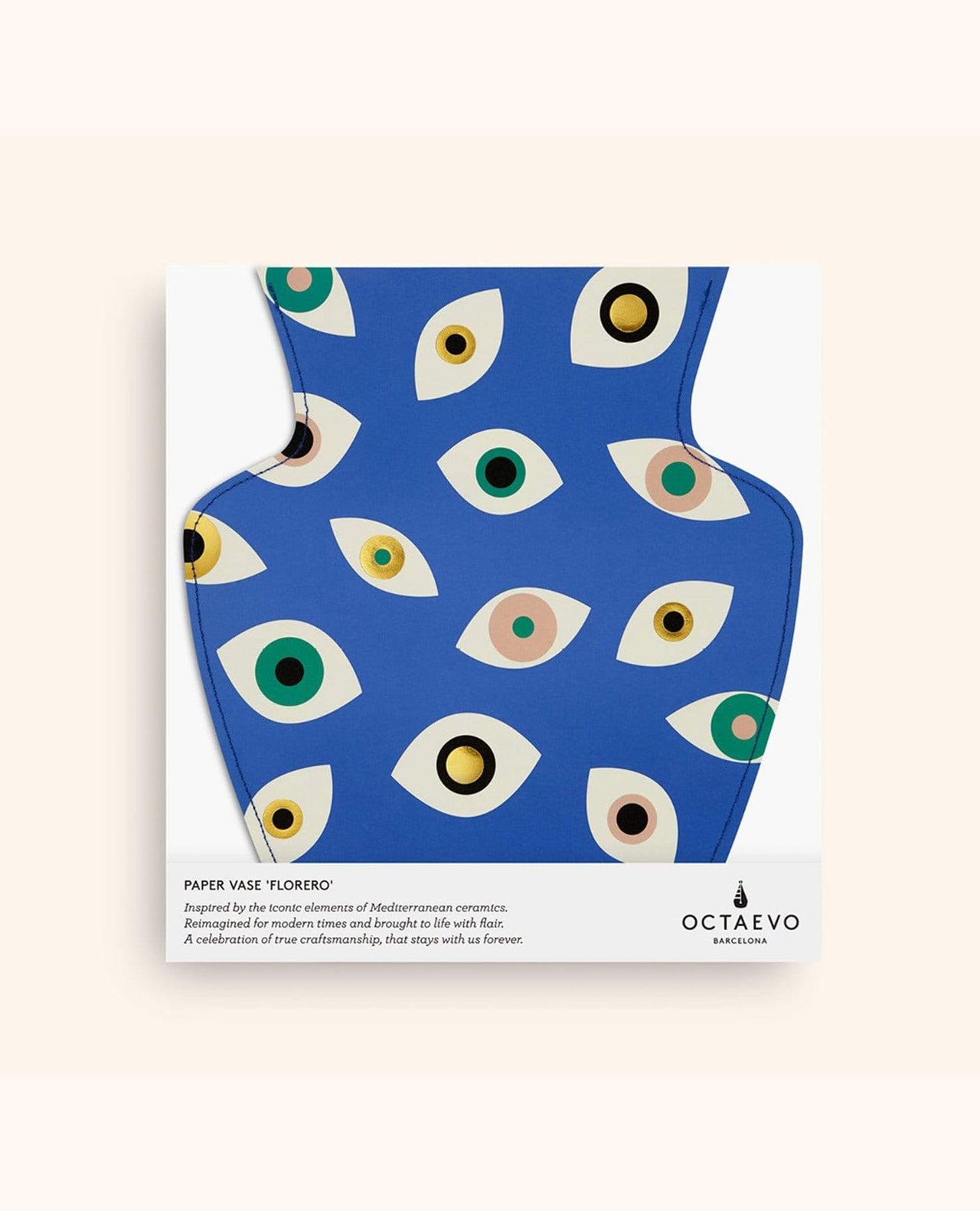 Octaevo - Blue Paper Evil Eye Vase by Octaevo - Large or Mini - ModernTribe
