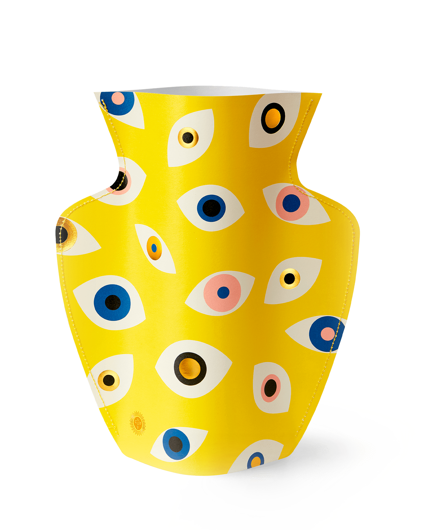 Octaevo Vase Yellow Paper Nazar Evil Eye Vase by Octaevo - Large or Mini