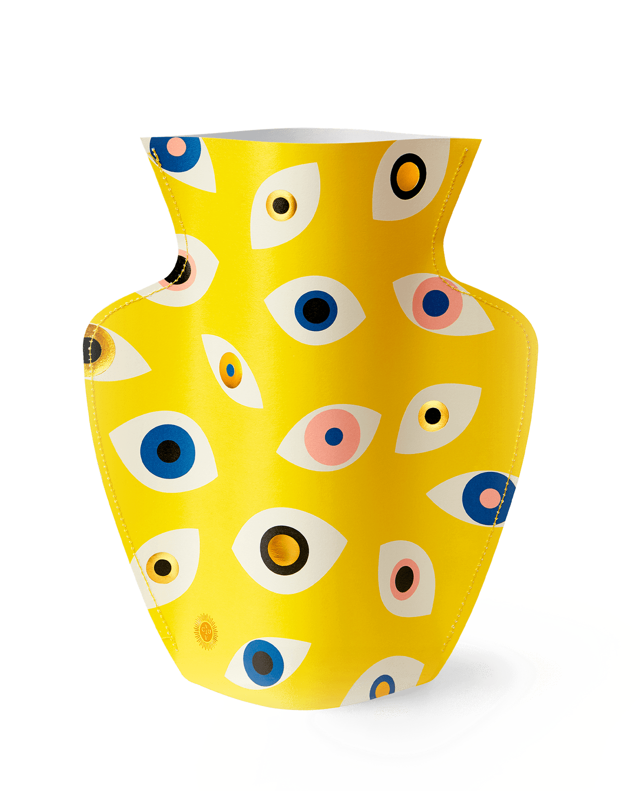 Octaevo - Yellow Paper Evil Eye Vase by Octaevo - Large or Mini - ModernTribe