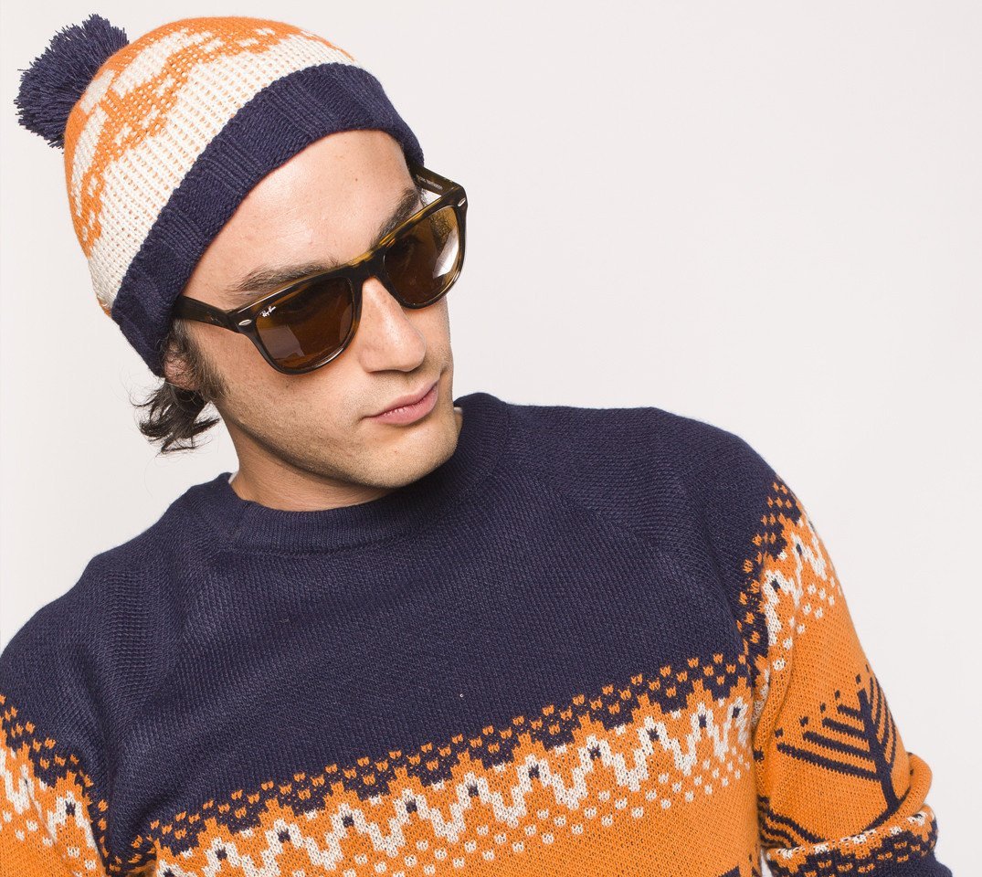 Geltfiend - Hanukkah Beanie Hat in Navy - ModernTribe