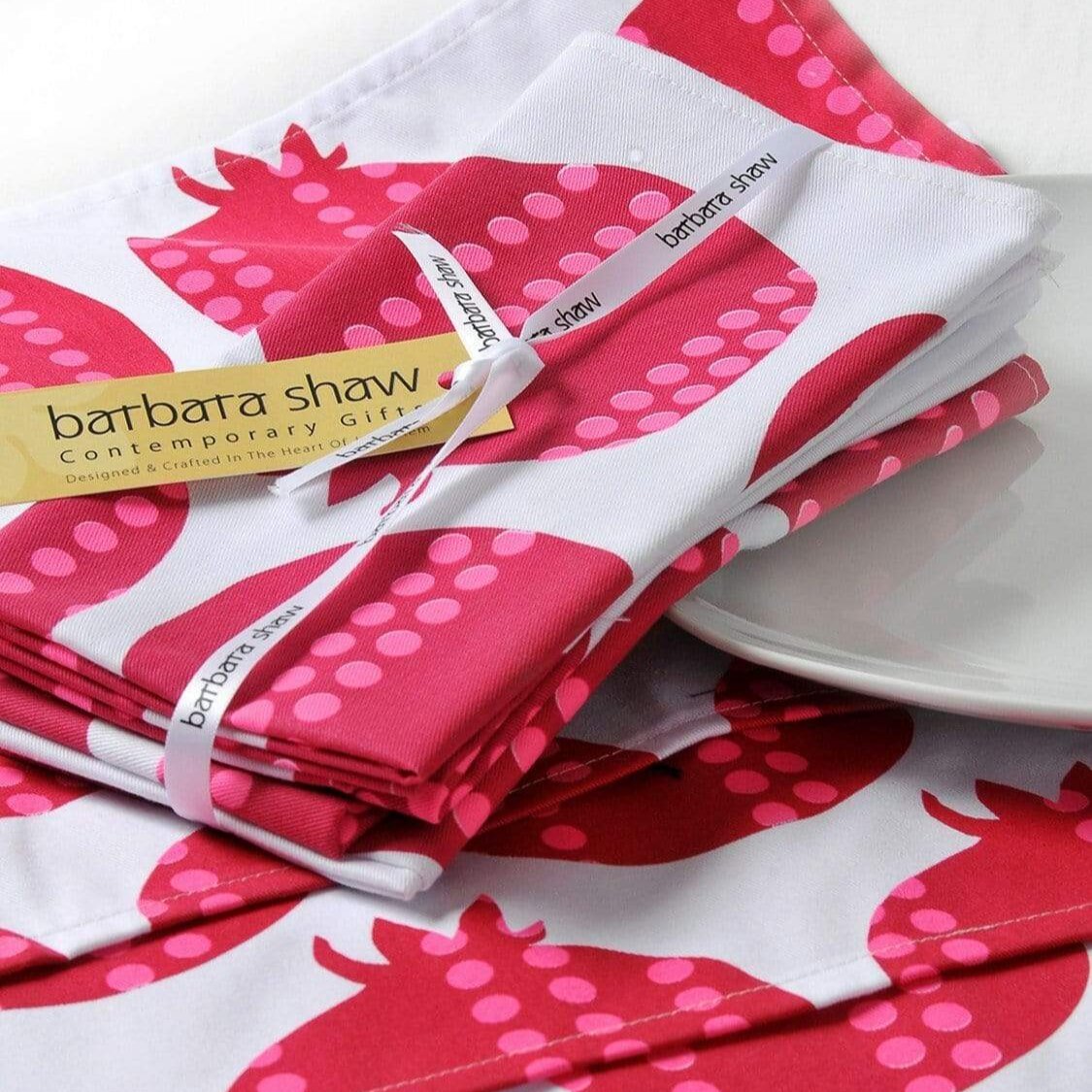 Barbara Shaw Napkins Pomegranate Napkins Set - Set of 4