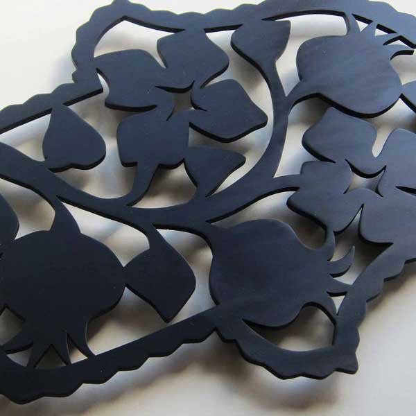 Melanie Dankowicz - Black Pomegranate Hamsa Trivet by Melanie Dankowicz - ModernTribe