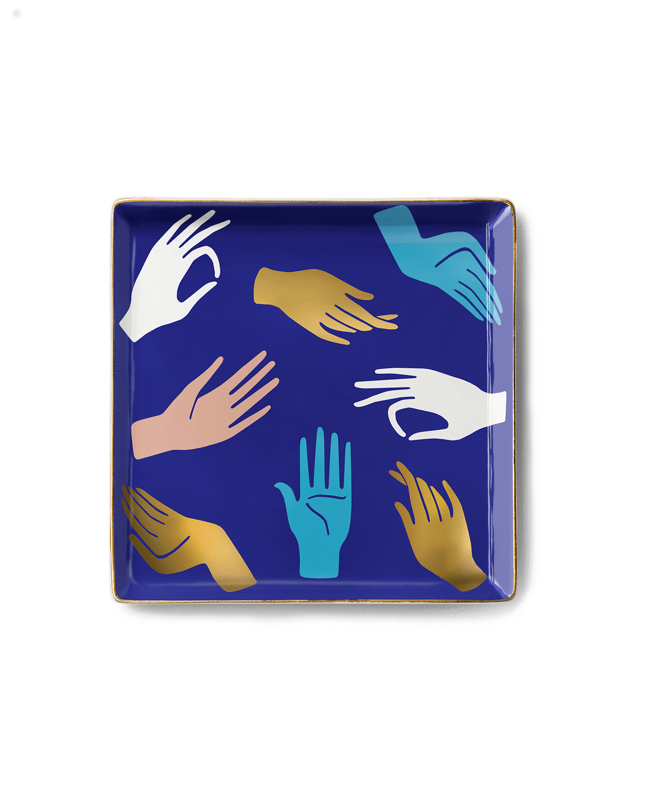 Octaevo - Ceramic Hamsa Tray by Octaevo - Blue - ModernTribe