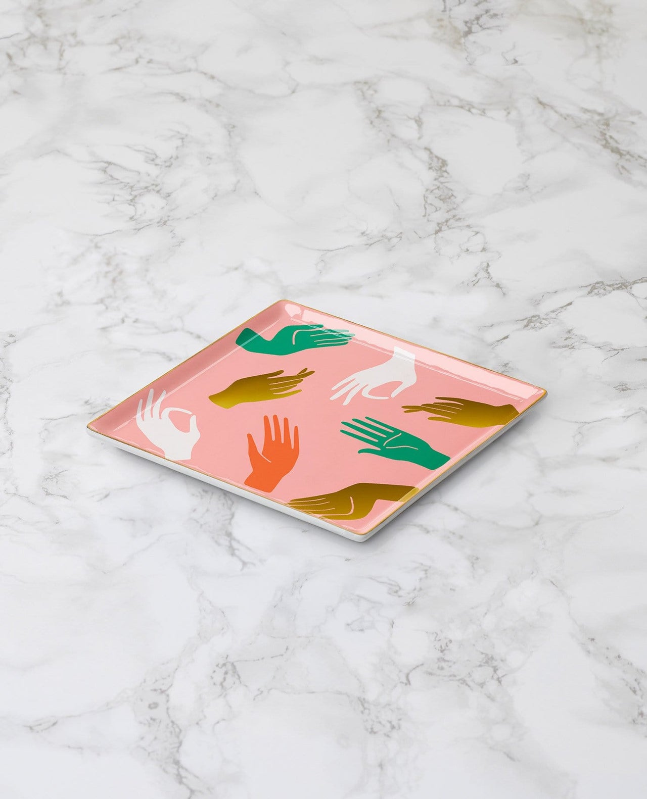 Octaevo - Ceramic Hamsa Tray by Octaevo - Pink - ModernTribe