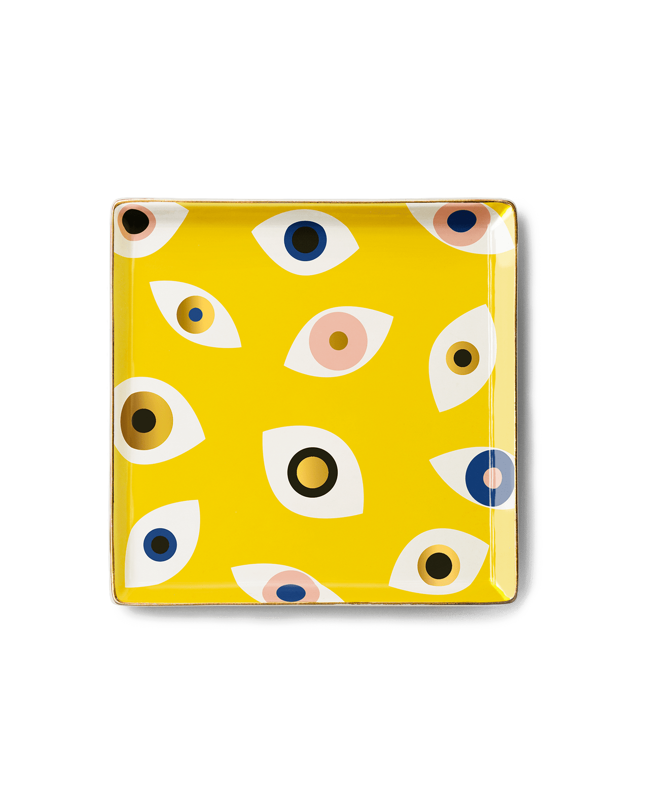 Octaevo - Ceramic Evil Eye Tray by Octaevo - Yellow - ModernTribe