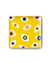 Octaevo Serving Pieces Ceramic Evil Eye Tray by Octaevo - Yellow