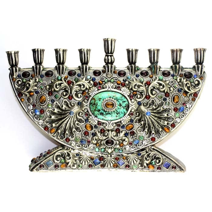 Michal Golan - Michal Golan Handmade Turquoise Menorah - ModernTribe
