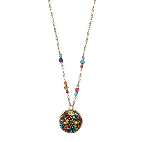 Rainbow Star of David Necklace by Michal Golan