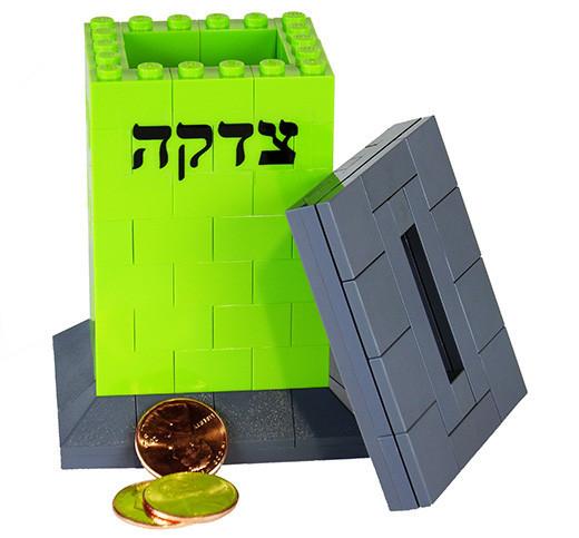 jbrick - Custom LEGO® Tzedakah Box - Green - ModernTribe