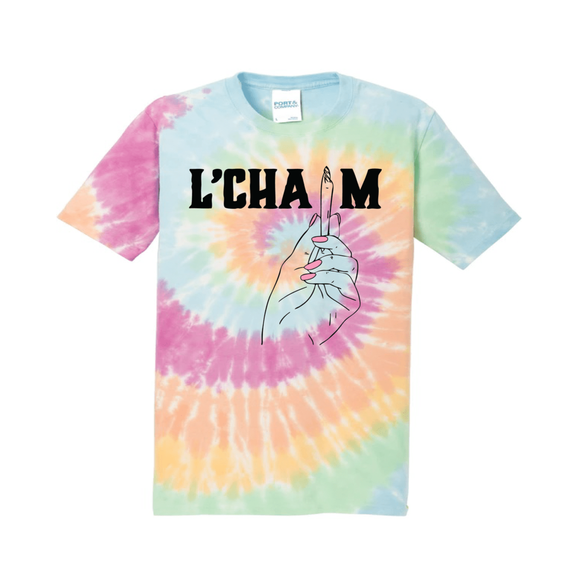Tokin' Jew L'chaim Rainbow Tie Dye T-Shirt Unisex / Medium