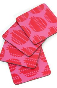 Barbara Shaw - Pomegranate Print Coasters - Set of 4 - ModernTribe