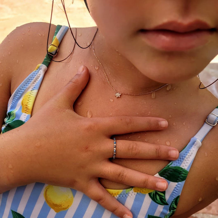 Alef Bet Necklaces Star of David Tiny Sparkle Necklace - Gold, Silver or Rose Gold