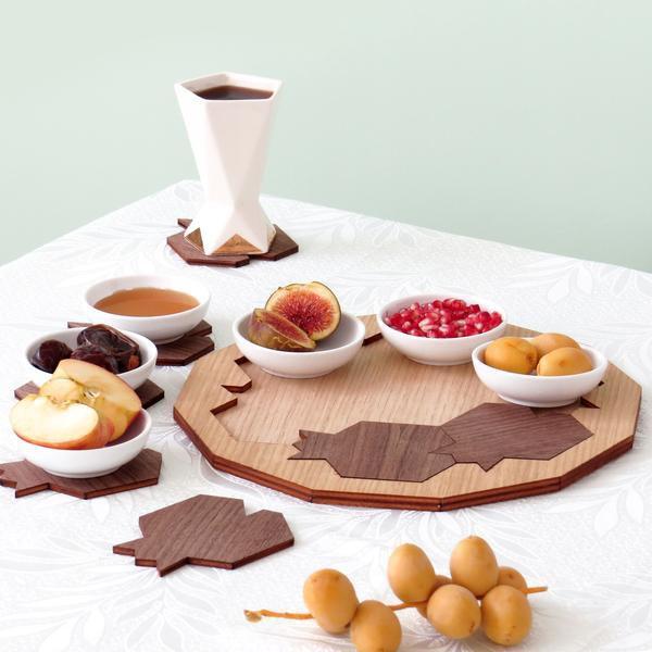 Studio Armadillo Serving Plate or Platter Rosh Hashanah Pomegranate Serving Set