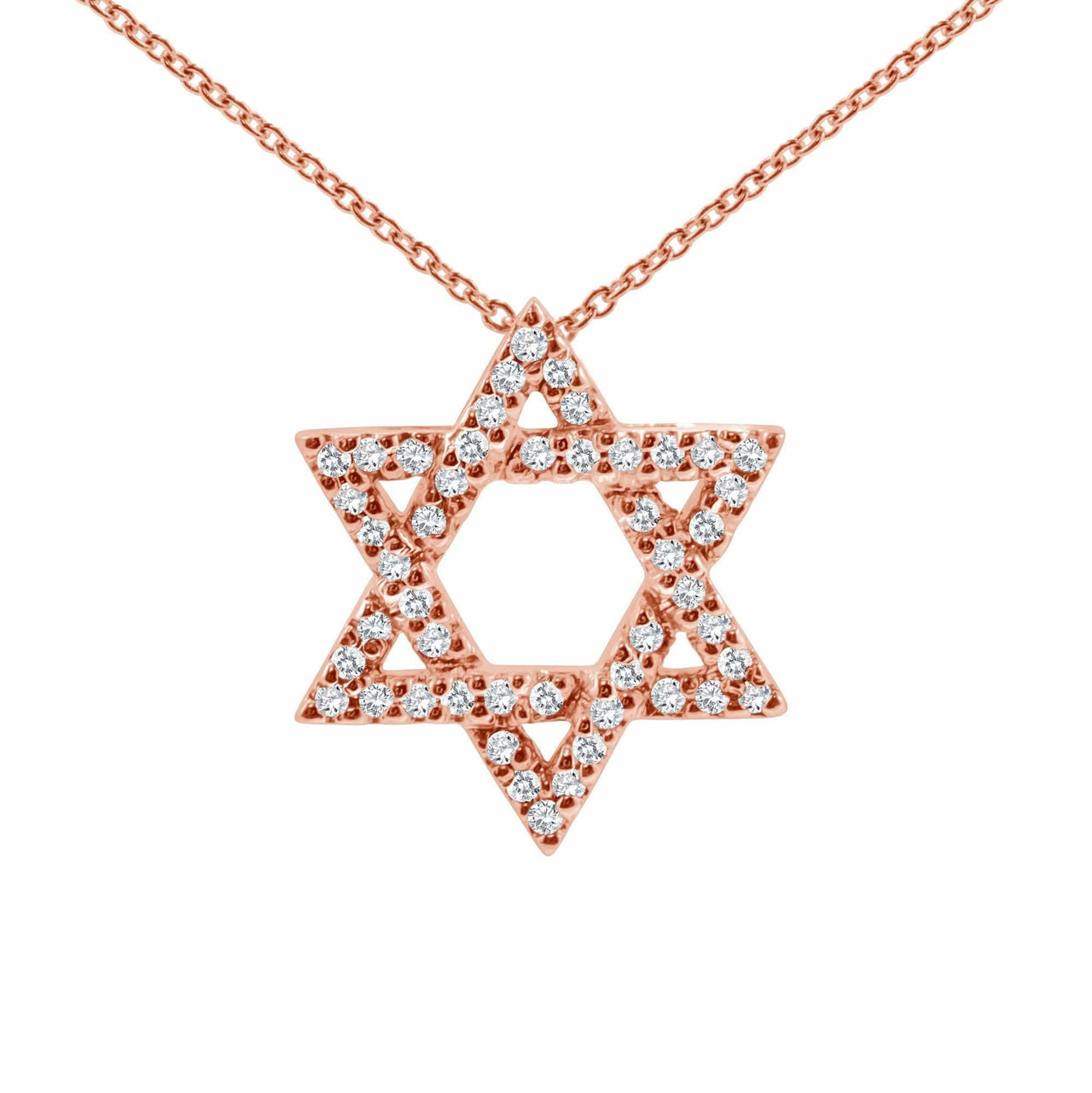 Alef Bet - Sparkling Star of David Diamond Necklace - 14k Yellow, White or Rose Gold - ModernTribe
