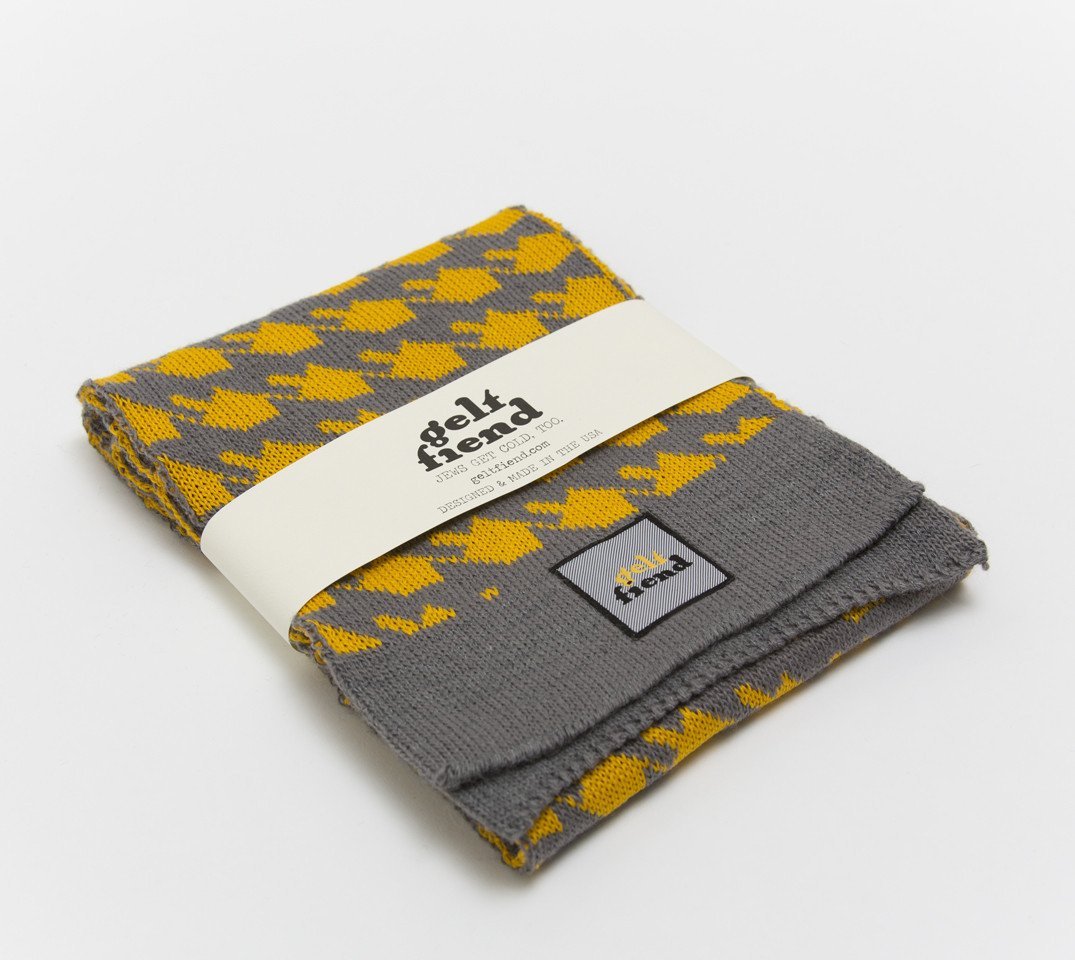 Geltfiend - Dreideltooth Scarf in Mustard & Gray - ModernTribe