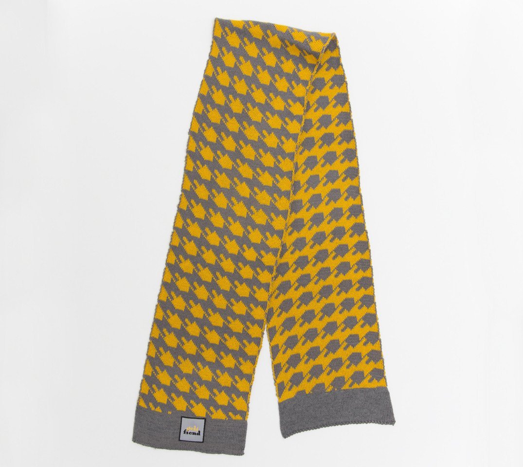 Geltfiend - Dreideltooth Scarf in Mustard & Gray - ModernTribe