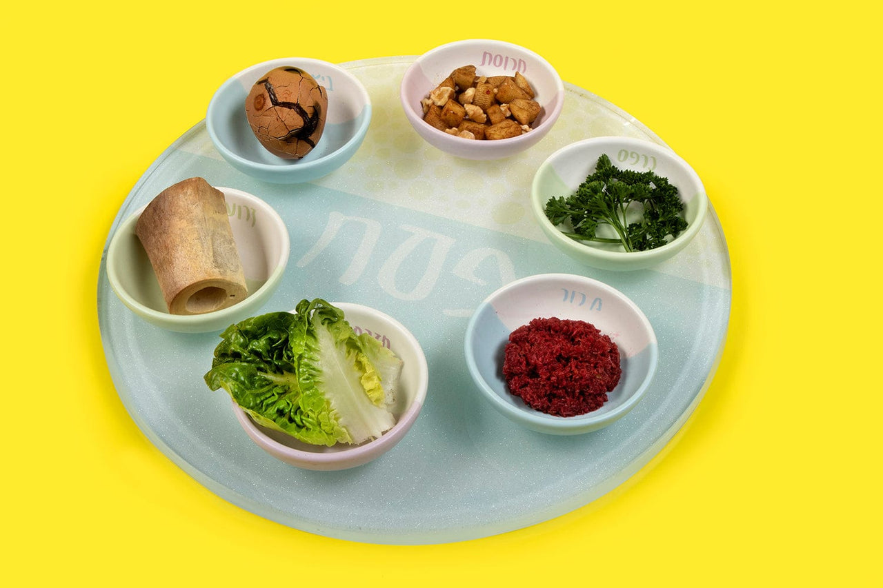 Chai Modern Seder Plates Bubbelah Pastel Seder Plate