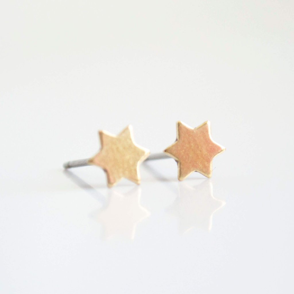Grey Theory Mill - Bronze Star of David Earrings - ModernTribe