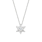 Alef Bet Necklaces Sterling Silver Silver Jewish Star of David Charm With Center Stone