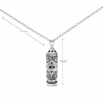 Alef Bet Necklaces Silver Star of David Mezuzah Necklace