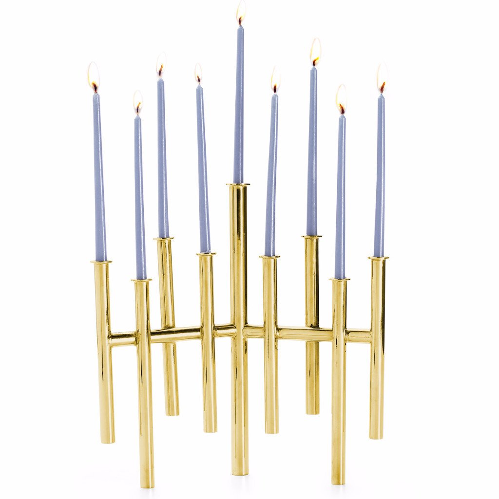 Jonathan Adler - Jonathan Adler Brass Skyline Menorah - ModernTribe