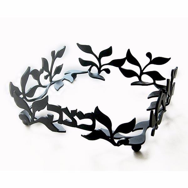 Melanie Dankowicz - Laser Cut Vine Matzah Tray in Black - ModernTribe